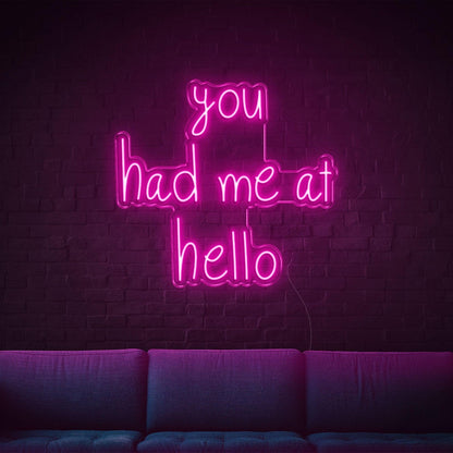 You Had Me At Hello Red Led Neon Sign For Indoor Living Room | Shineneon