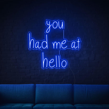 You Had Me At Hello Red Led Neon Sign For Indoor Living Room | Shineneon