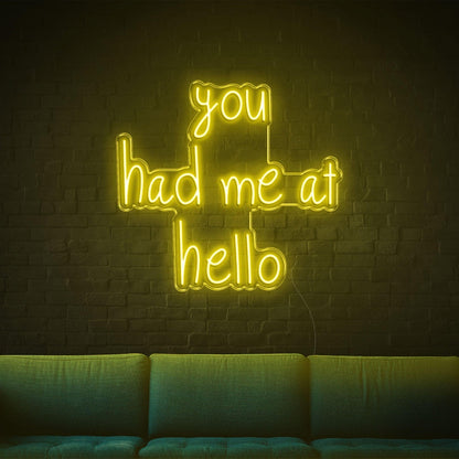 You Had Me At Hello Red Led Neon Sign For Indoor Living Room | Shineneon