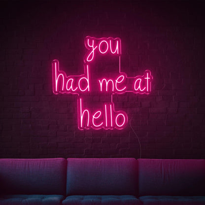 You Had Me At Hello Red Led Neon Sign For Indoor Living Room | Shineneon