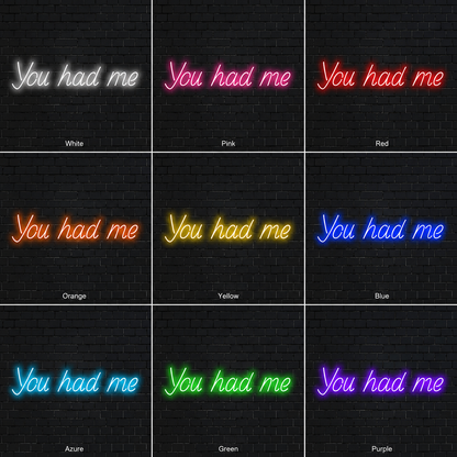 You Had Me LED Neon Sign - 05 Color Grid