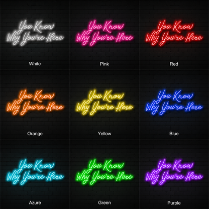 You Know Why You're Here LED Neon Sign - 05 Color Grid