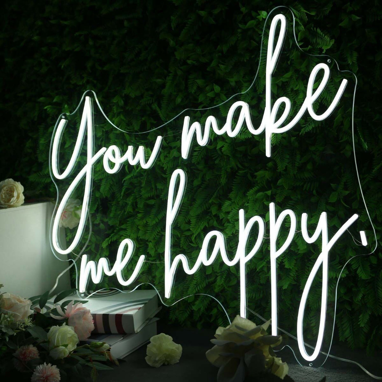 You Make Me Happy White Led Neon Sign - Shineneon