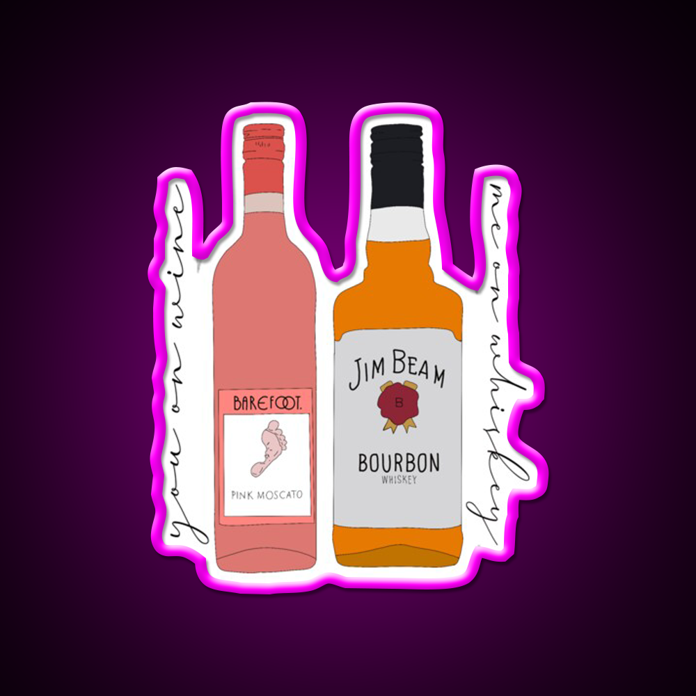 You On Wine Me On Whiskey Drink Bar Led Neon Sign Rgb Color