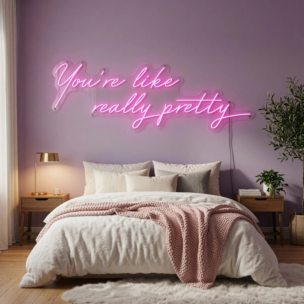 You Re Like Really Pretty Room Wall Decor LED Neon Sign - 03 Real Lifestyle Scene