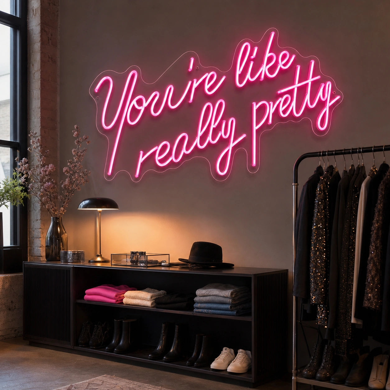 You Re Like Really Pretty Wall Art LED Neon Sign real lifestyle scene