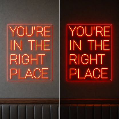 You Re Room Decor LED Neon Sign day and night comparison