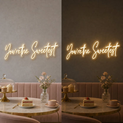 You Re The Sweetest LED Neon Sign day and night comparison