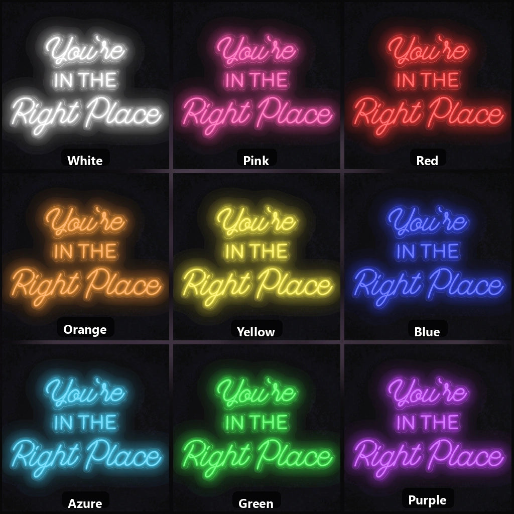 You Re Wall Art LED Neon Sign color grid