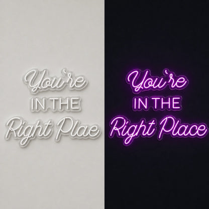 You Re Wall Art LED Neon Sign day and night comparison