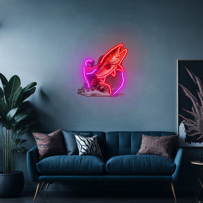 Young Man Fishing Led Neon Sign Light Custom Led Signs - Shineneon