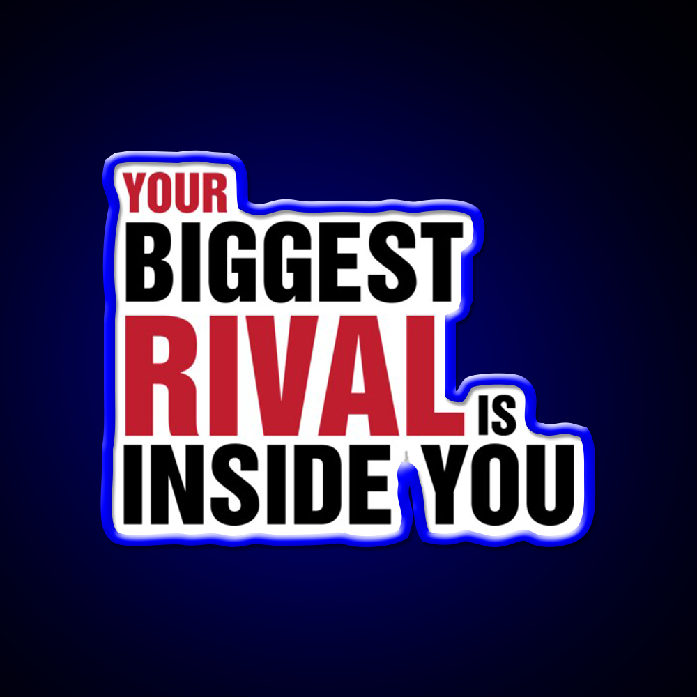 Your Biggest Rival Is Inside You Gym Fitness Led Neon Sign Rgb Color