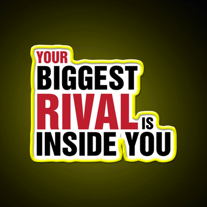 Your Biggest Rival Is Inside You Gym Fitness Led Neon Sign Rgb Color