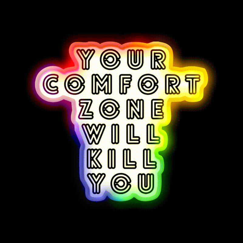 Your Comfort Zone Will Kill You Gym Fitness Led Neon Sign Rgb Color