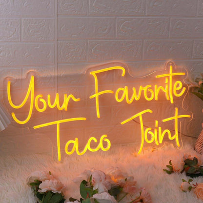 Your Favorite Taco Joint Orange Neon Sign For Mexican Restaurants | Shineneon