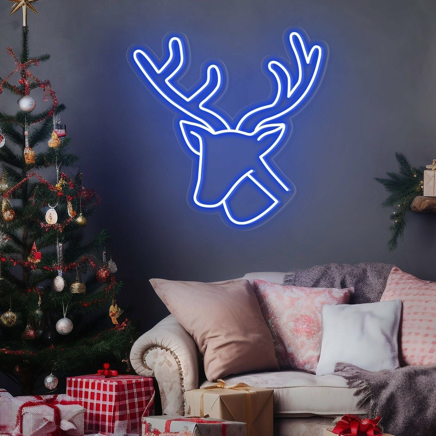 Your Festivities Elk Happy Holidays Neon Sign For Christmas | Shineneon