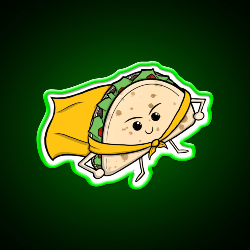 Your Gyro Is Here Wearing A Nice Cape Taco Led Neon Sign Rgb Color - Shineneon