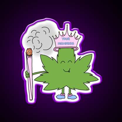 Your Highness Hemp Inspired Green Leaf Led Neon Sign Rgb Color