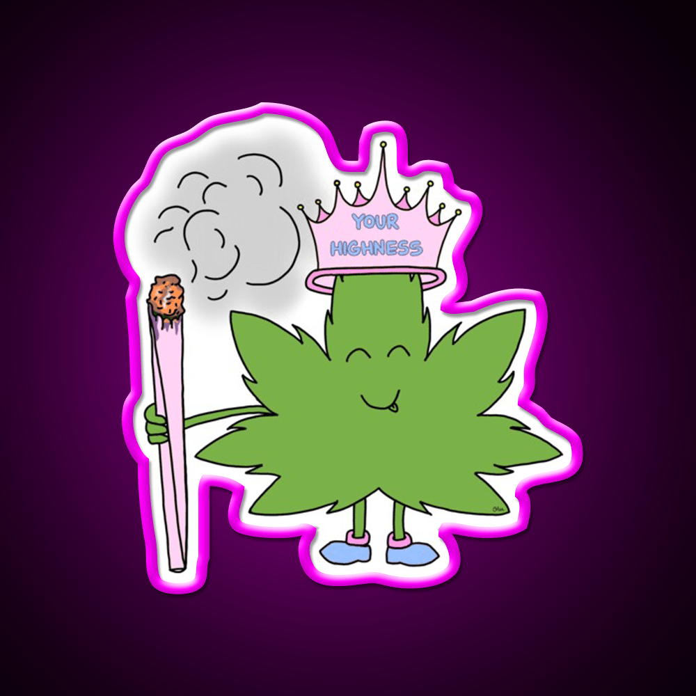 Your Highness Hemp Inspired Green Leaf Led Neon Sign Rgb Color - Shineneon