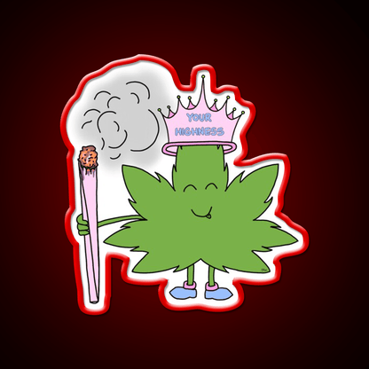 Your Highness Hemp Inspired Green Leaf Led Neon Sign Rgb Color - Shineneon
