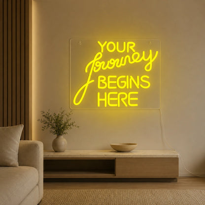 Your Journey Begins Here LED Neon Sign color grid