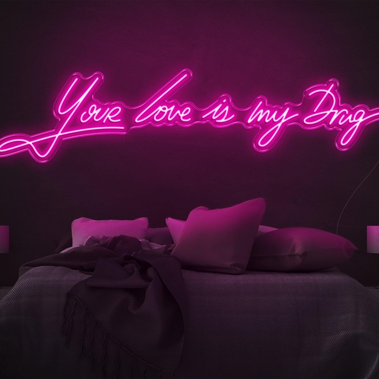 Your Love Is My Drug Purple Led Neon Sign For Bedroom Wall Decor | Shineneon