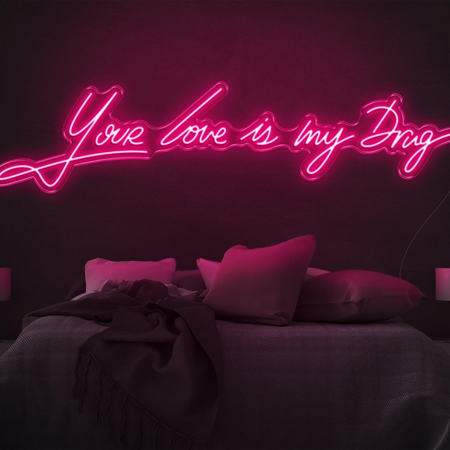 Your Love Is My Drug Purple Led Neon Sign For Bedroom Wall Decor | Shineneon
