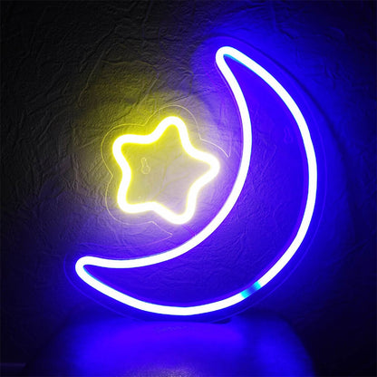 Your Nights Moon And Star Led Neon Sign For Dreamy Home Decor | Shineneon