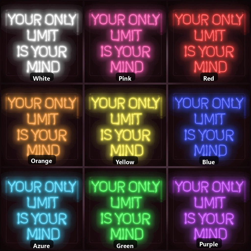 Your Only Limit Is Mind Room Decor LED Neon Sign color grid