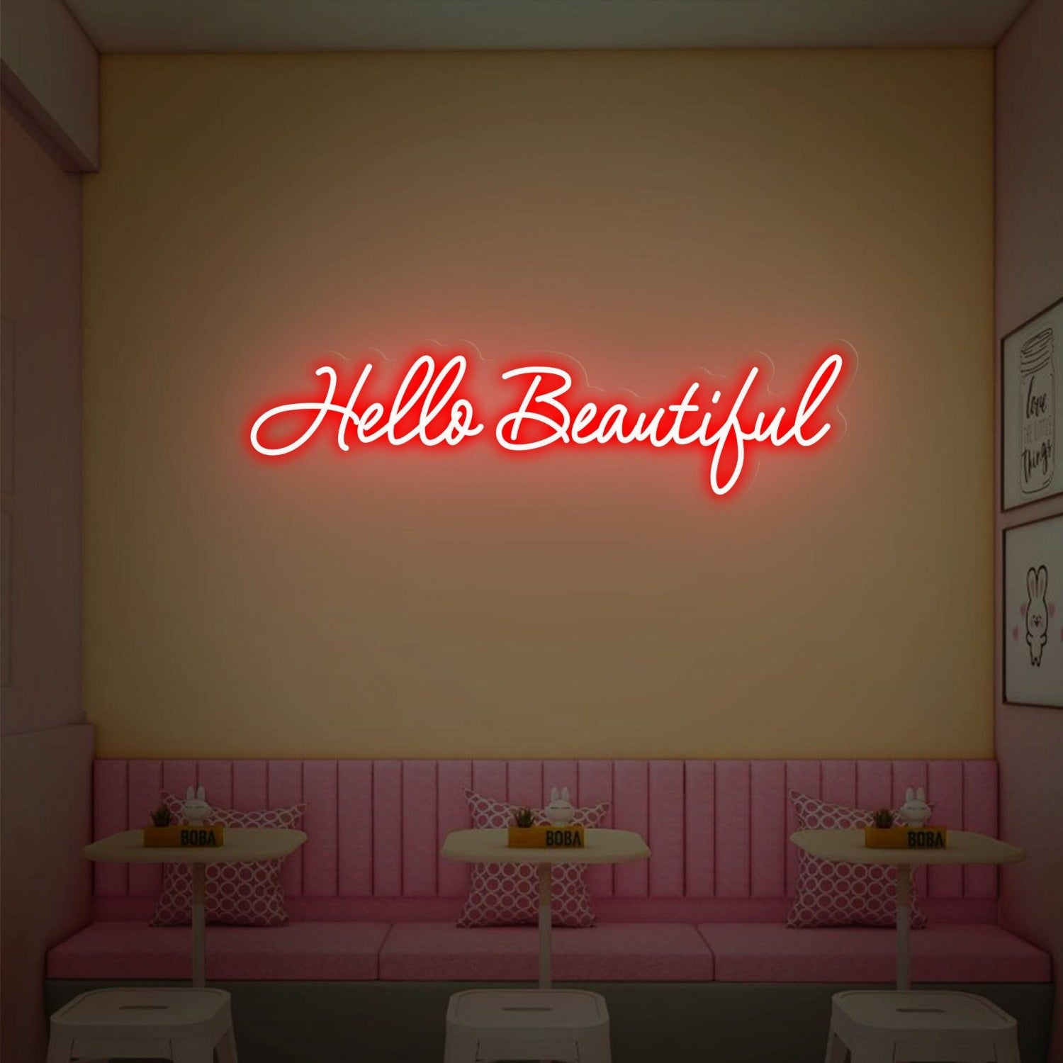 Your Space Hello Beautiful Neon Sign Wall Art | Shineneon