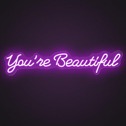 Youre Beautiful Pink Script Led Neon Sign For Home Bedroom Salon | Shineneon