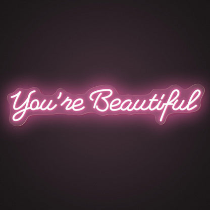 Youre Beautiful Pink Script Led Neon Sign For Home Bedroom Salon | Shineneon