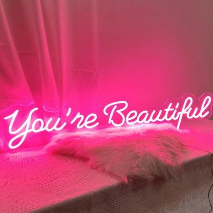 Youre Beautiful Pink Script Led Neon Sign For Home Bedroom Salon | Shineneon