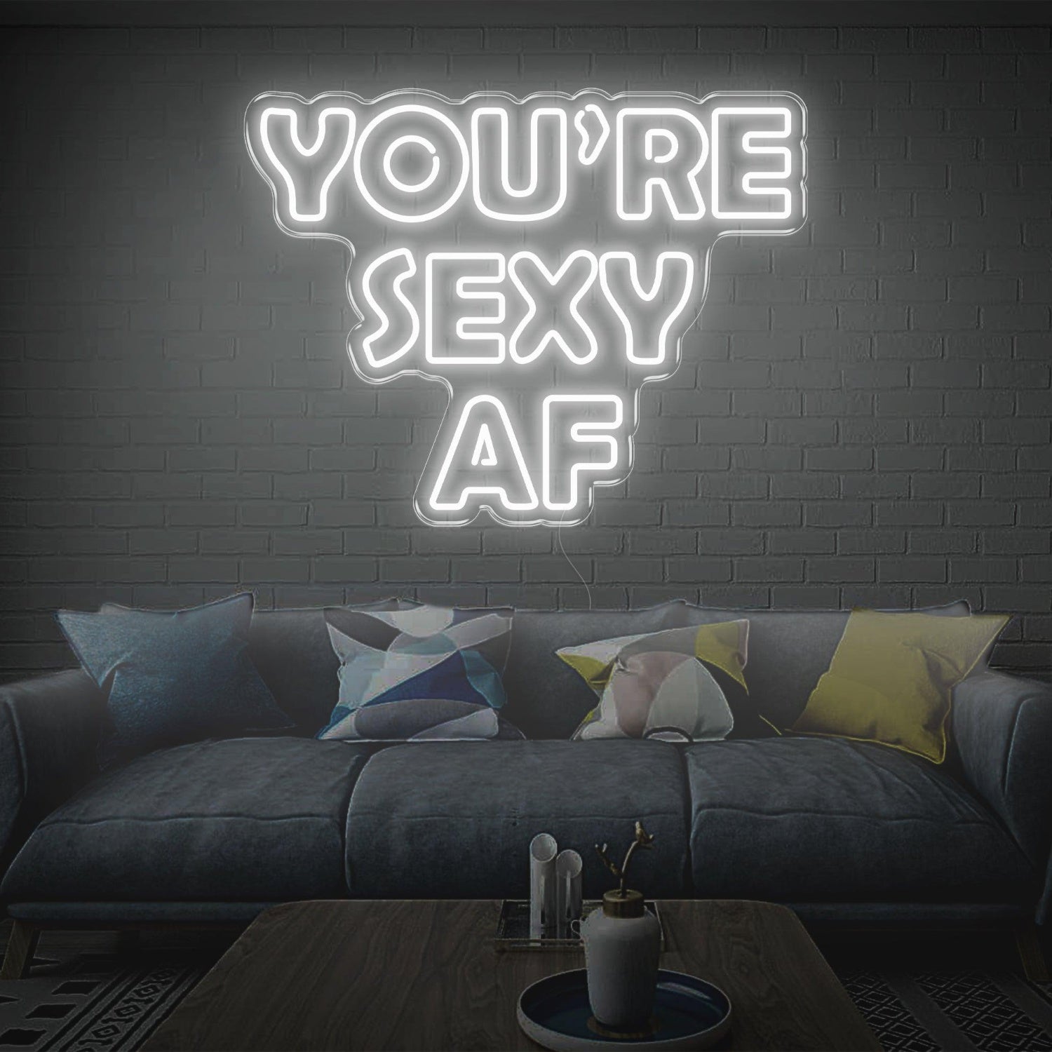 Youre Beauty Af White Led Neon Sign For Modern Living Room Decor | Shineneon