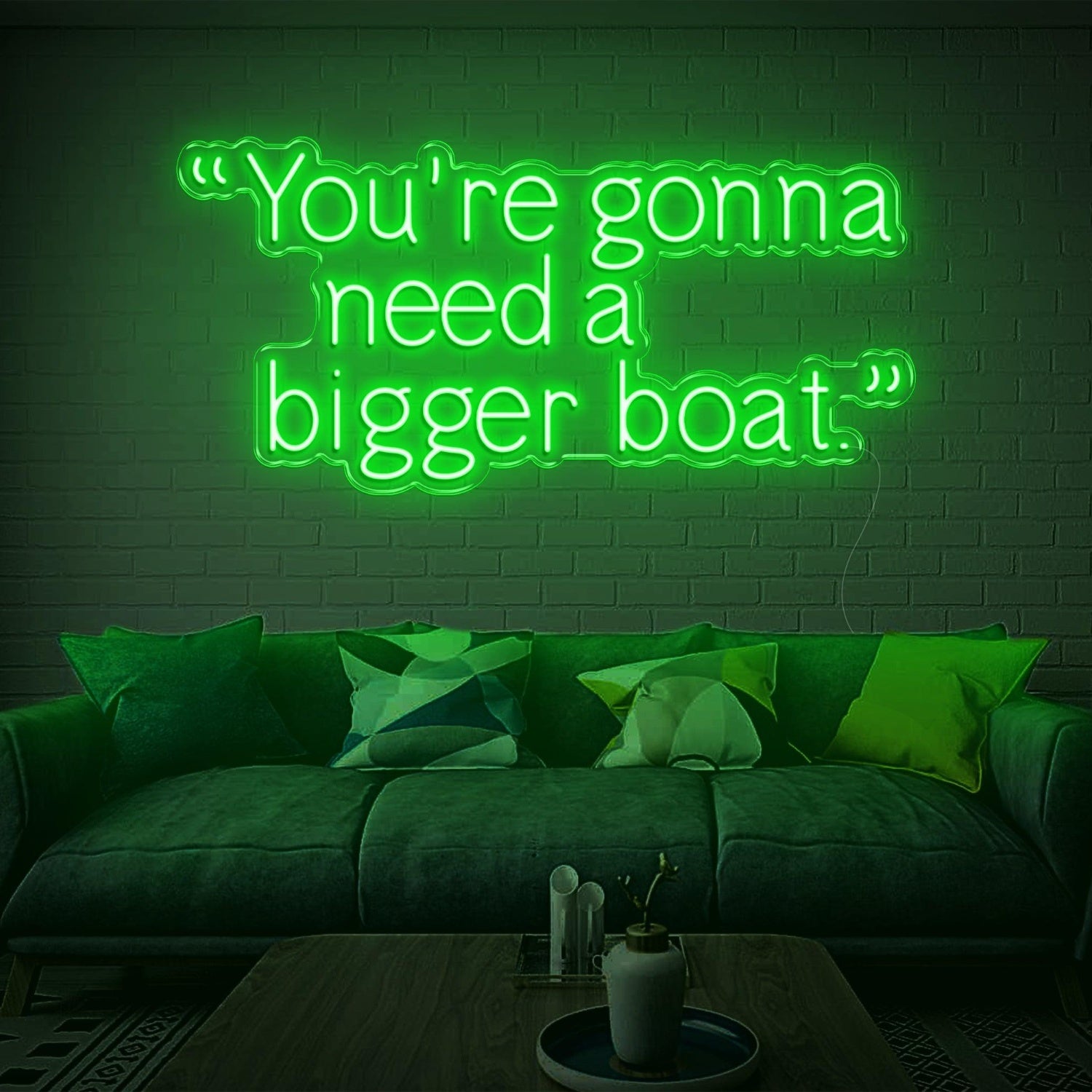 Youre Gonna Need A Bigger Boat Cyan Led Neon Sign For Home Wall Art | Shineneon