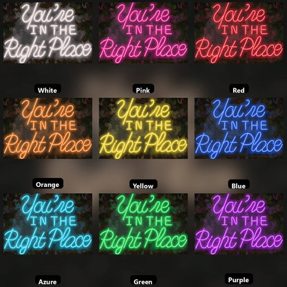 You're In The Right Place LED Neon Sign - 05 Color Grid