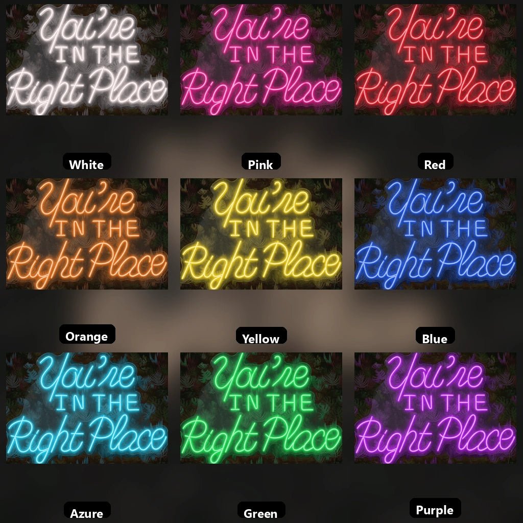 You're In The Right Place LED Neon Sign - Shineneon
