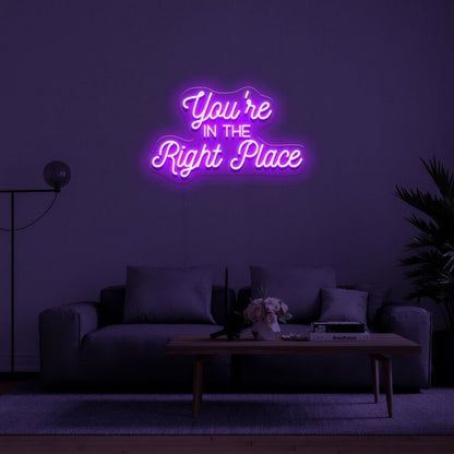 Youre In The Right Place Led Neon Sign For Welcoming Decor - Shineneon