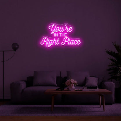 Youre In The Right Place Led Neon Sign For Welcoming Decor - Shineneon