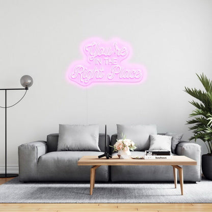 Youre In The Right Place Led Neon Sign For Welcoming Decor - Shineneon