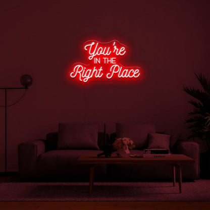 Youre In The Right Place Led Neon Sign For Welcoming Decor - Shineneon