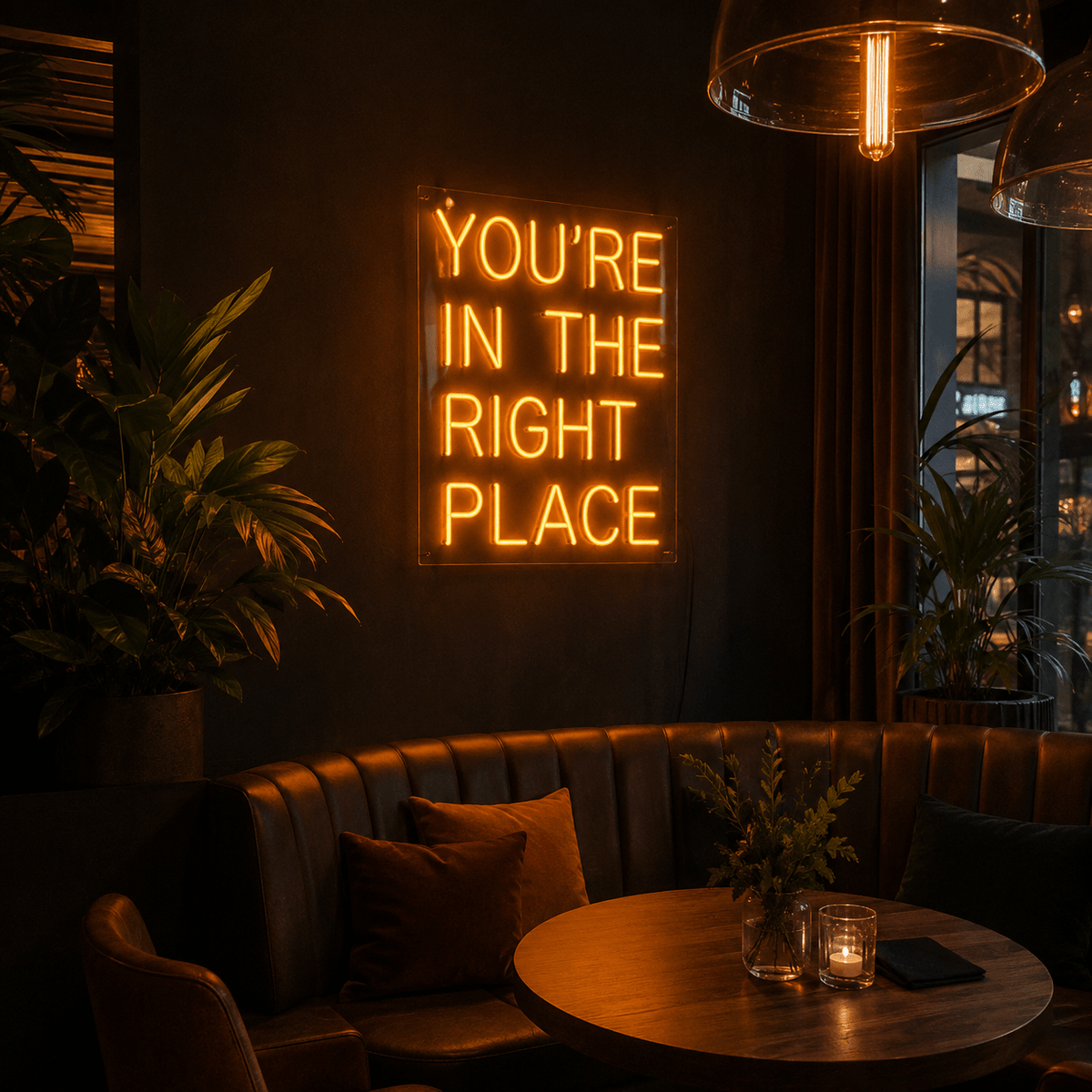 You're In The Right Place LED Neon Sign Home Wall Art - Shineneon