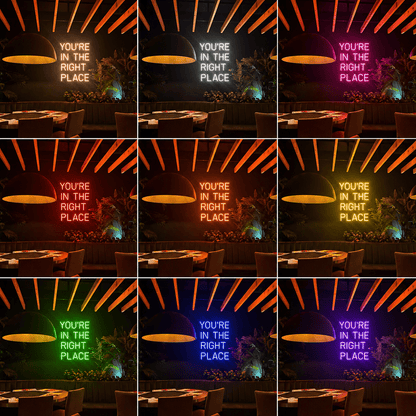 You're In The Right Place LED Neon Sign Home Wall Art - Shineneon