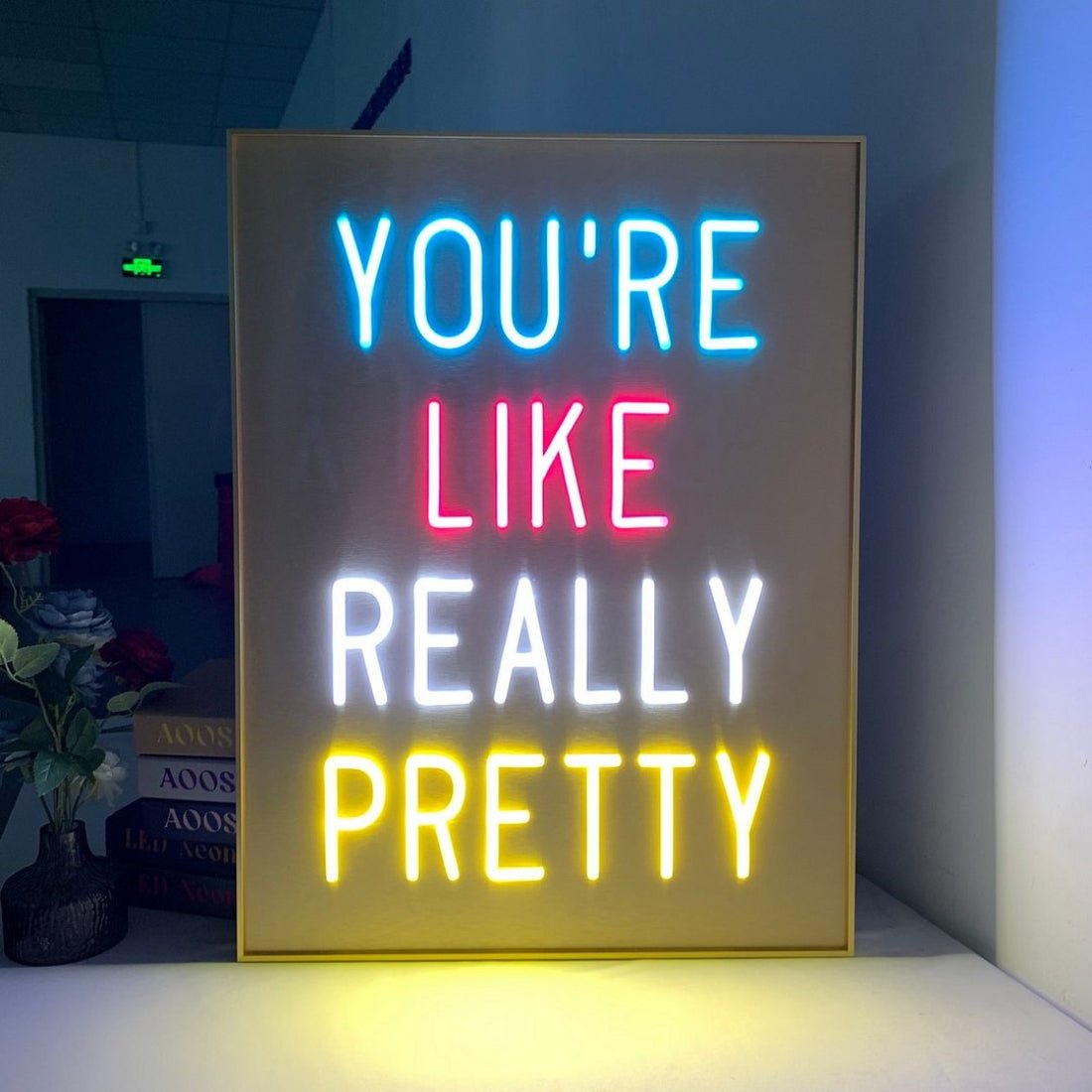 Youre Like Really Pretty Neon Sign Mounted On Picture Frame Led Business Sign - Shineneon