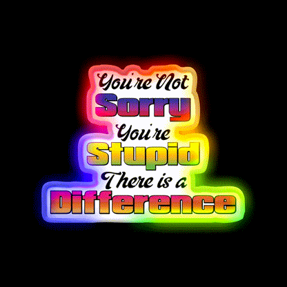 Youre Not Sorry Youre Stupid There Is A Difference Bar Led Neon Sign Rgb Color