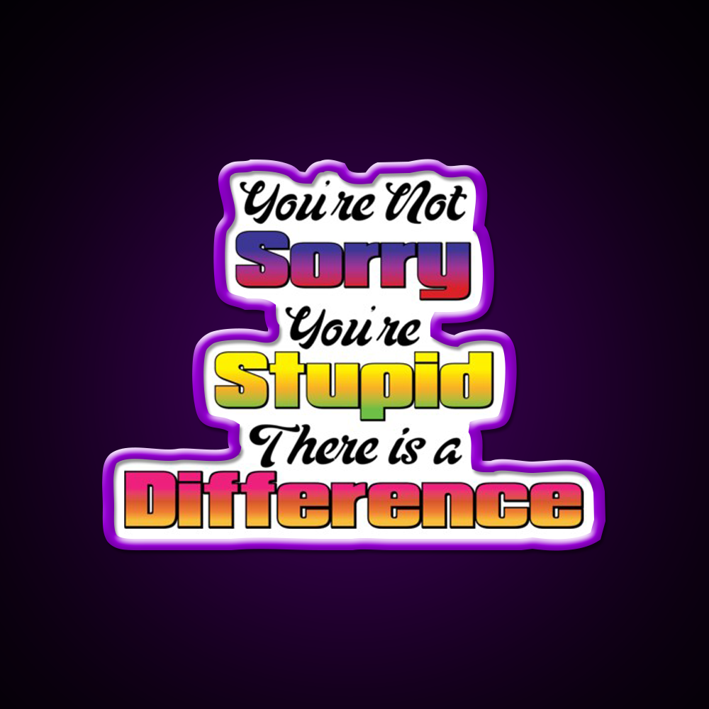 Youre Not Sorry Youre Stupid There Is A Difference Bar Led Neon Sign Rgb Color