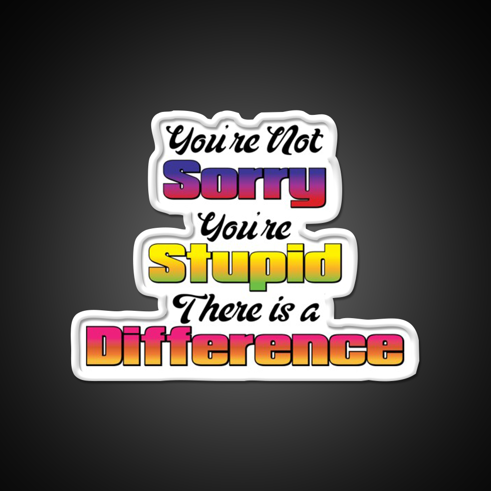 Youre Not Sorry Youre Stupid There Is A Difference Bar Led Neon Sign Rgb Color