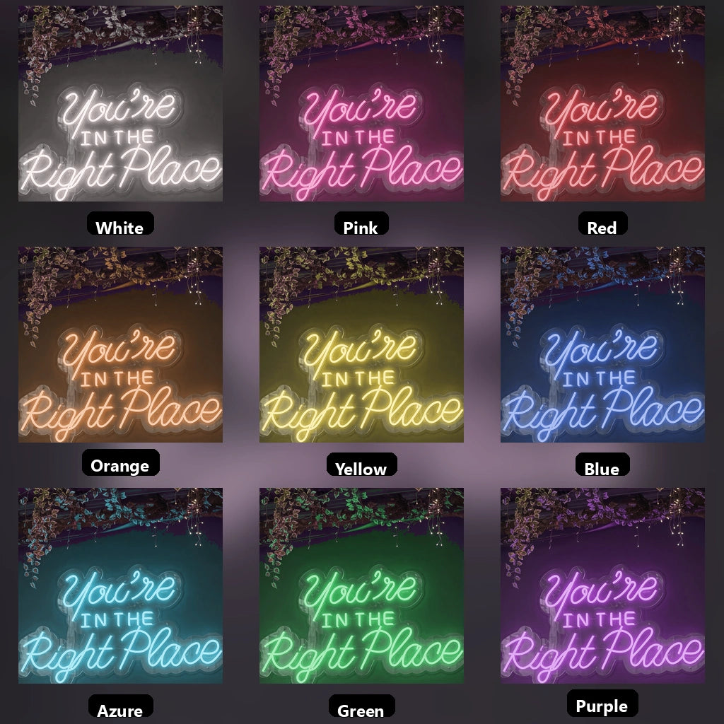 You're Wall Art LED Neon Sign - 05 Color Grid