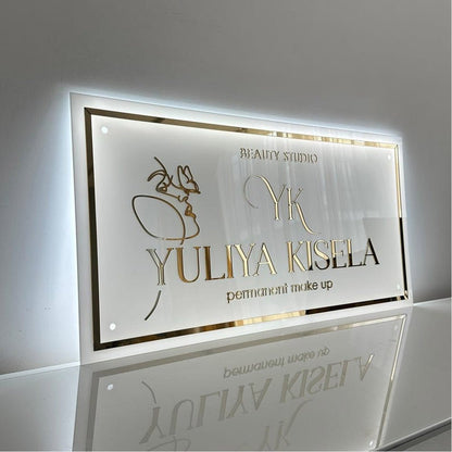 Yuliya Kisela Make Up Acrylic Business Logo Sign - Shineneon