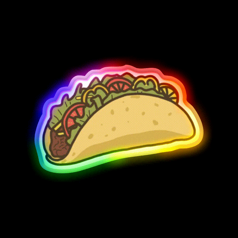 Yummy Taco Led Neon Sign Mexican Food Sign Rgb Color